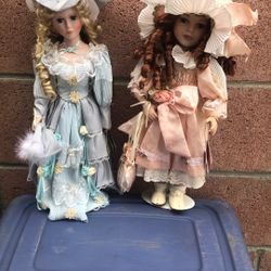 Porcelain Dolls With Stands