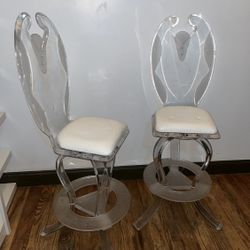 Lucite And Acrylic Bar Stools