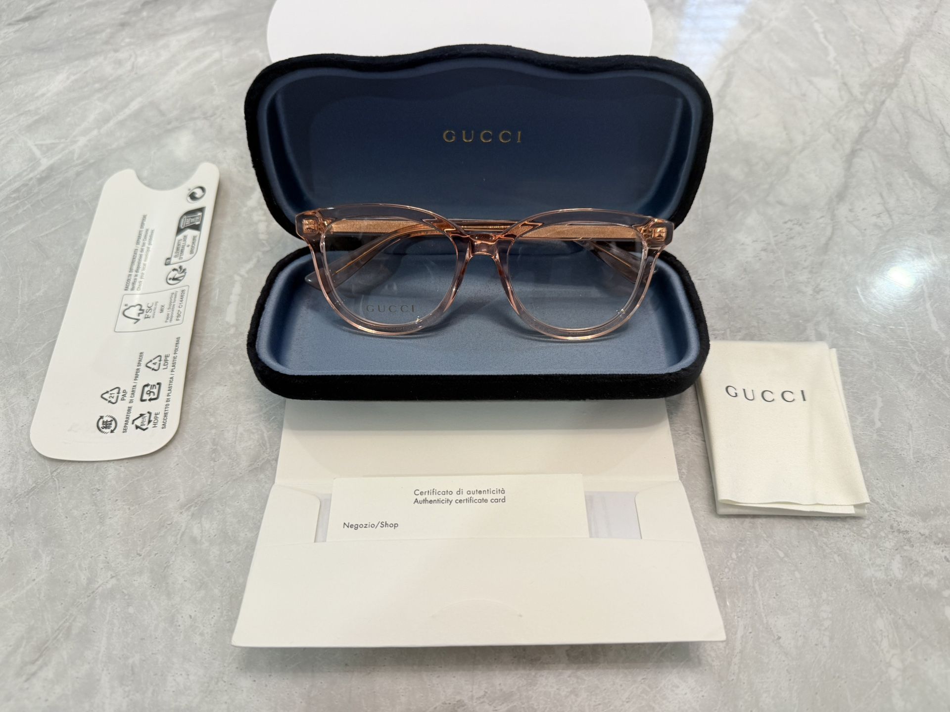 NEW Gucci GG1687o-003 Pink Eyeglasses 52mm 100% Authentic