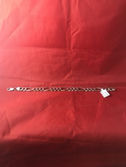 Men’s Figaro 10MM solid Italian 925 Silver Bracelet 10”