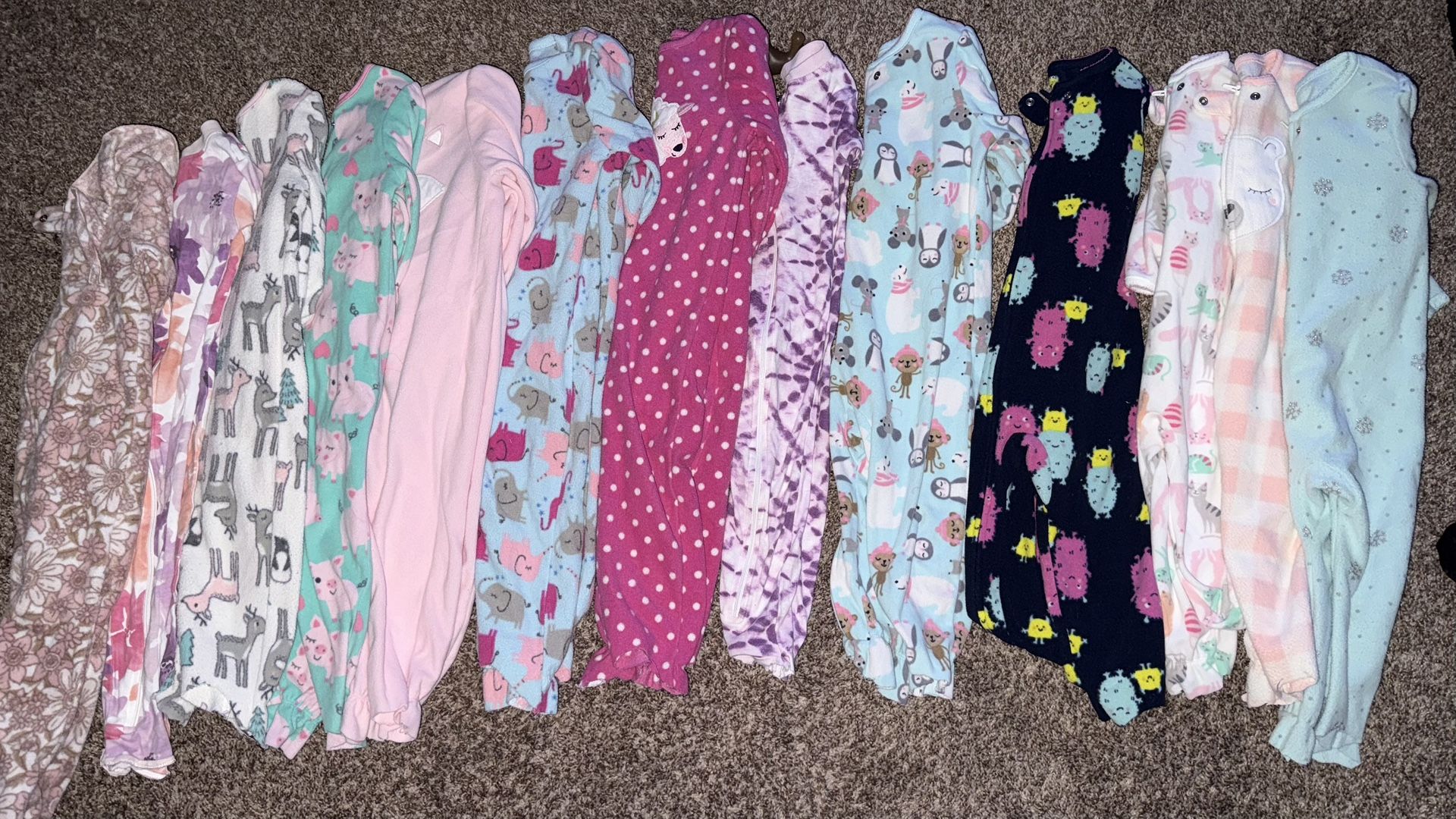 Baby Girl Sleepers 12-18 Months