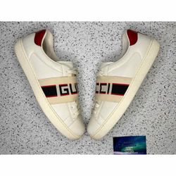 Gucci Ace Stripe Ivory 7.5 UK/8 US Men Preowned