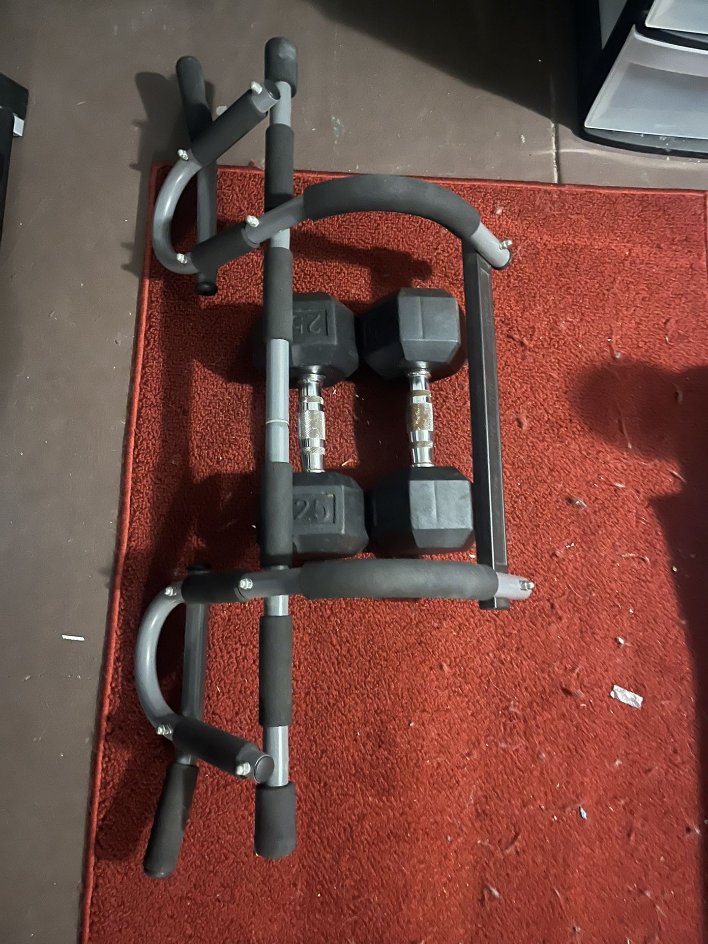 2x 25lb Dumbbells And Pull Up Bar