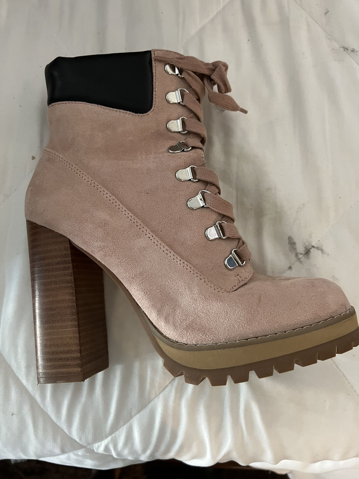 Pink Madden Suede Boots Size 9