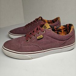 Men's Size 11 Vans Atwood Deluxe sneakers in a burgundy textile/canvas material UNISEX 
