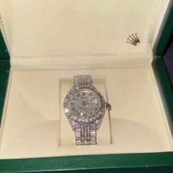 Sliver On Silver Buss Down Moissanite Watch