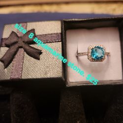 Aquamarine Or Amethyst Womans Ring