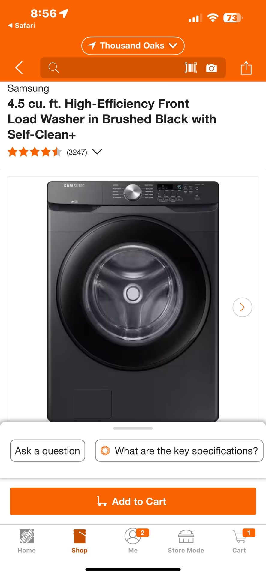 NEW IN SEALED BOX.  SAMSUNG 4.5 cuft STACKABLE WASHER.WITH A FACTORY WARRANTY 8/22/25. Smartwasher