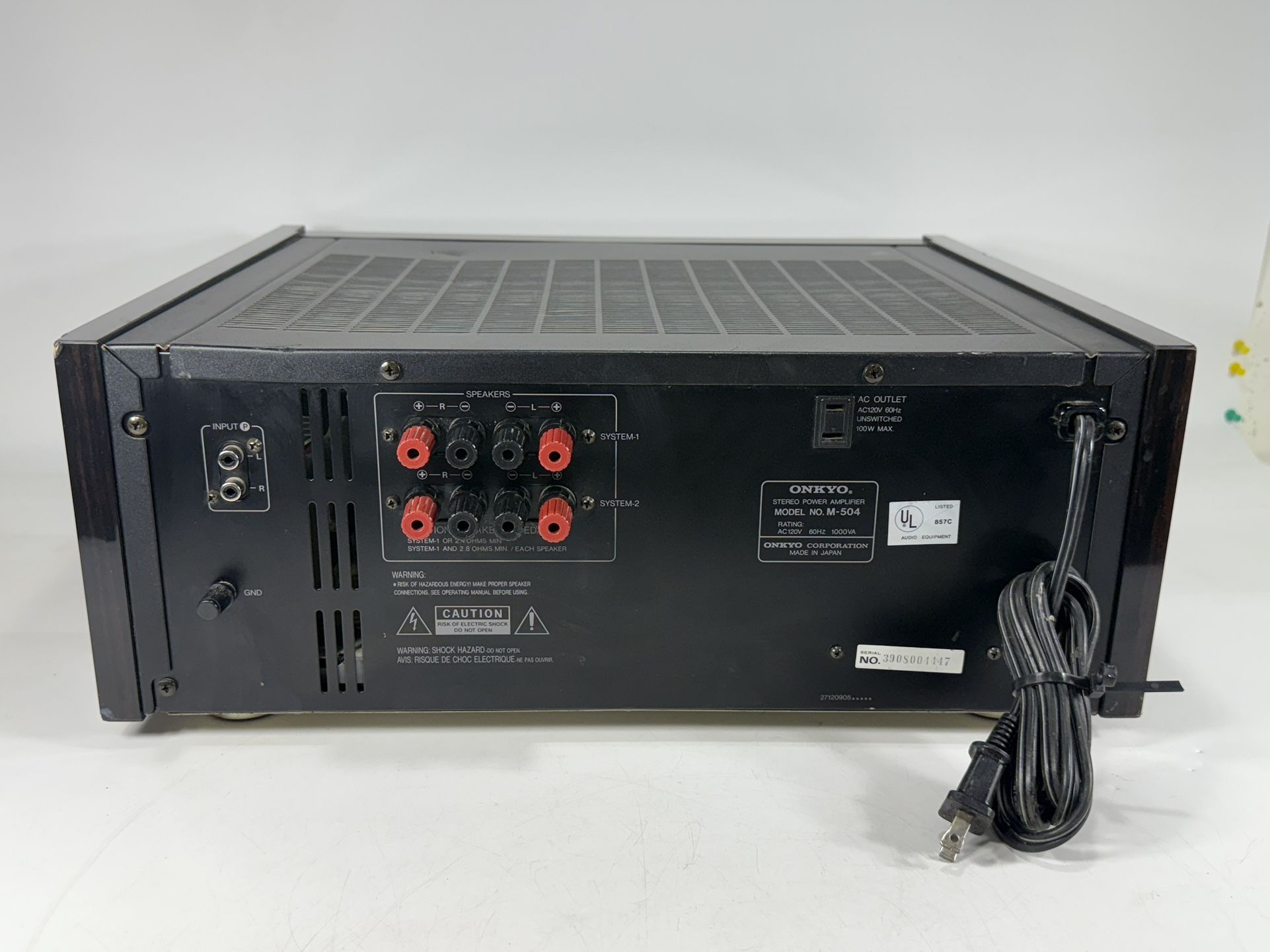 Onkyo M-504 パワーアンプ Onkyo M-504 パワーアンプ ONKYO Integra M