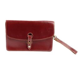 MEYER'S USA Made Vintage Reddish-Brown Leather Wristlet Clutch Handbag