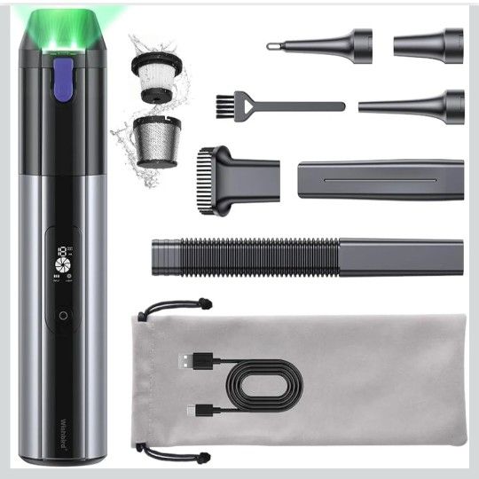 Cordless Car Vacuum Cleaner Handheld 18000Pa Powerful Suction with Dust Detecting Light & Fast Charge Portable Vacuum for Car Detailing, Home, Desk