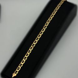 Jewelry 10k Hollow Yellow Gold Mariner link bracelet 9.00” 6.60 grams 6.20mm