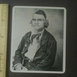 Civil War Stand Watie Indian Colonel Cherokee Mounted Rifles Brigadier General Knowledge Card Vintage Collectible Black White Photo 