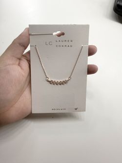 Lauren Conrad Rose Gold Leaf Bar Necklace