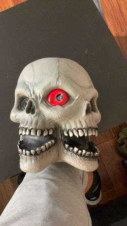 Skull Halloween Latex prop with Red Eye