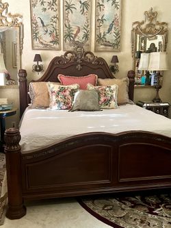 Gorgeous High End Bed And Dresser With Granite Top