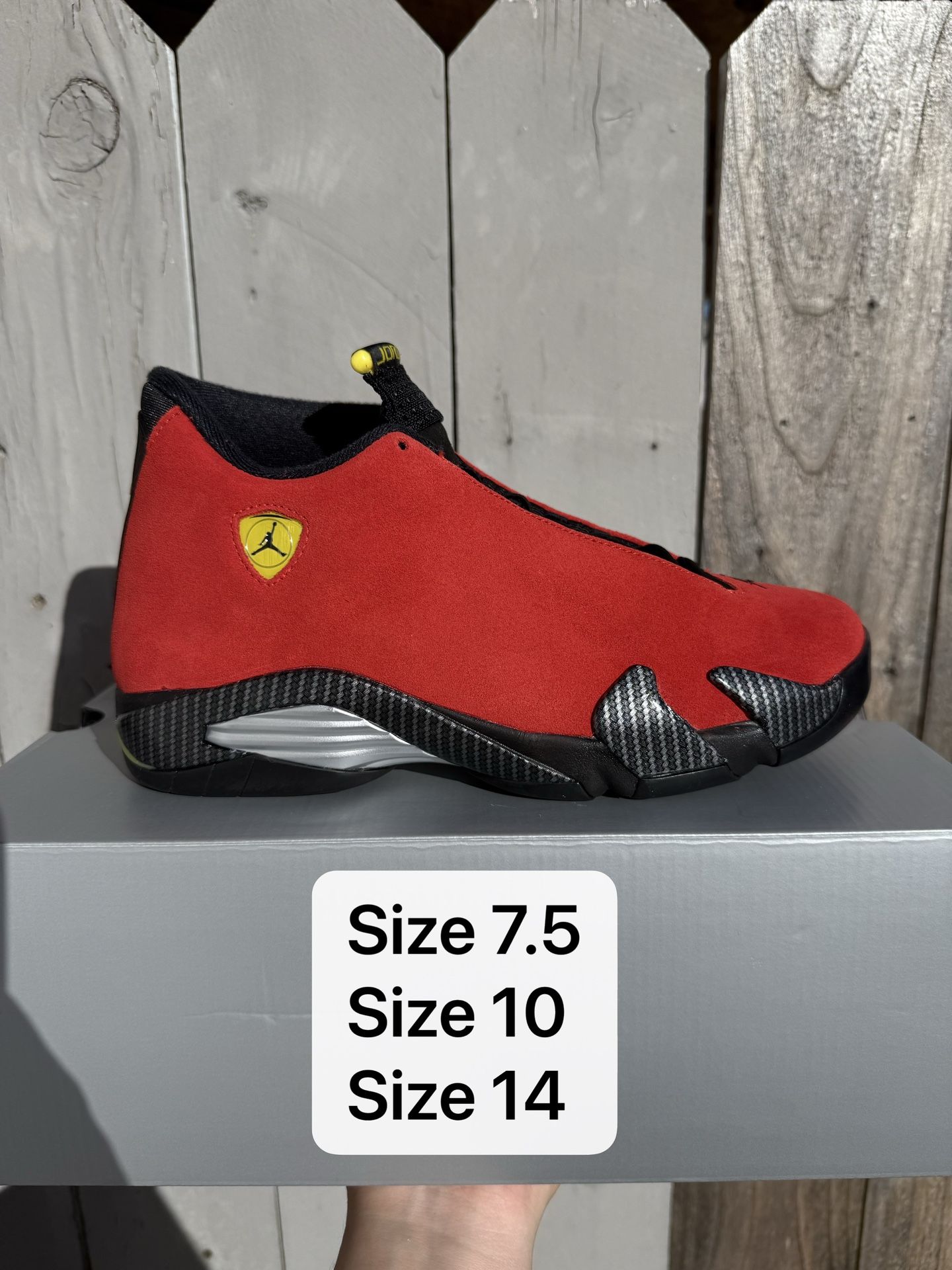Air Jordan 14 Ferrari men’s size 7.5 size 10 size 14