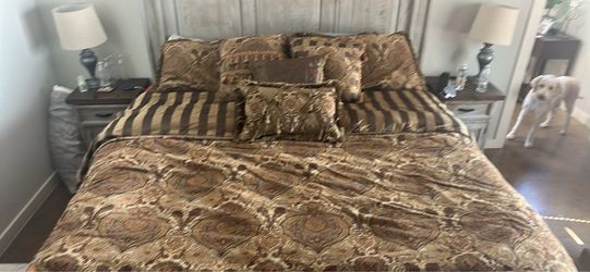 Michael Amini Signature luxury king bedding set- complete coordinating ensemble