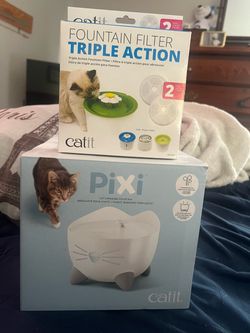 Catit Pixi Cat Fountain with Triple Action Filters