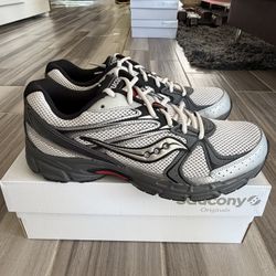 Men's Saucony Ride Millennium Running Shoes - Silver Gilded Red - Size 9.5, 10, 10.5, 11, 11.5, 13