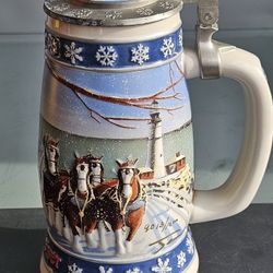 Lighting The Way Home Budweiser Holiday Beer Stein