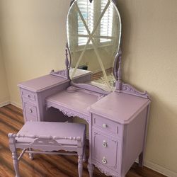 Vintage purple vanity