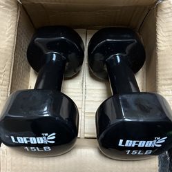 Brand New A Pair Of 15 LB Dumbbells 