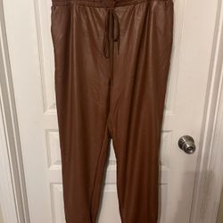 21 Saints Faux Leather Joggers