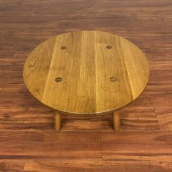 Vintage Solid Oak Round Coffee Table - Many More Items In Stock!