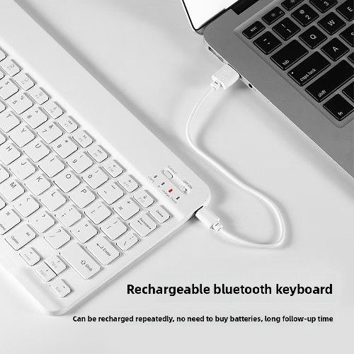 Bluetooth wireless keyboard is suitable for iPad tablet computers, mobile phones, ultra-thin silent charging wireless keyboard and mouse set.