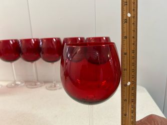 Lenox Holiday Gems Ruby Red Balloon Wine Glasses – Set of 8 - Excellent Condition