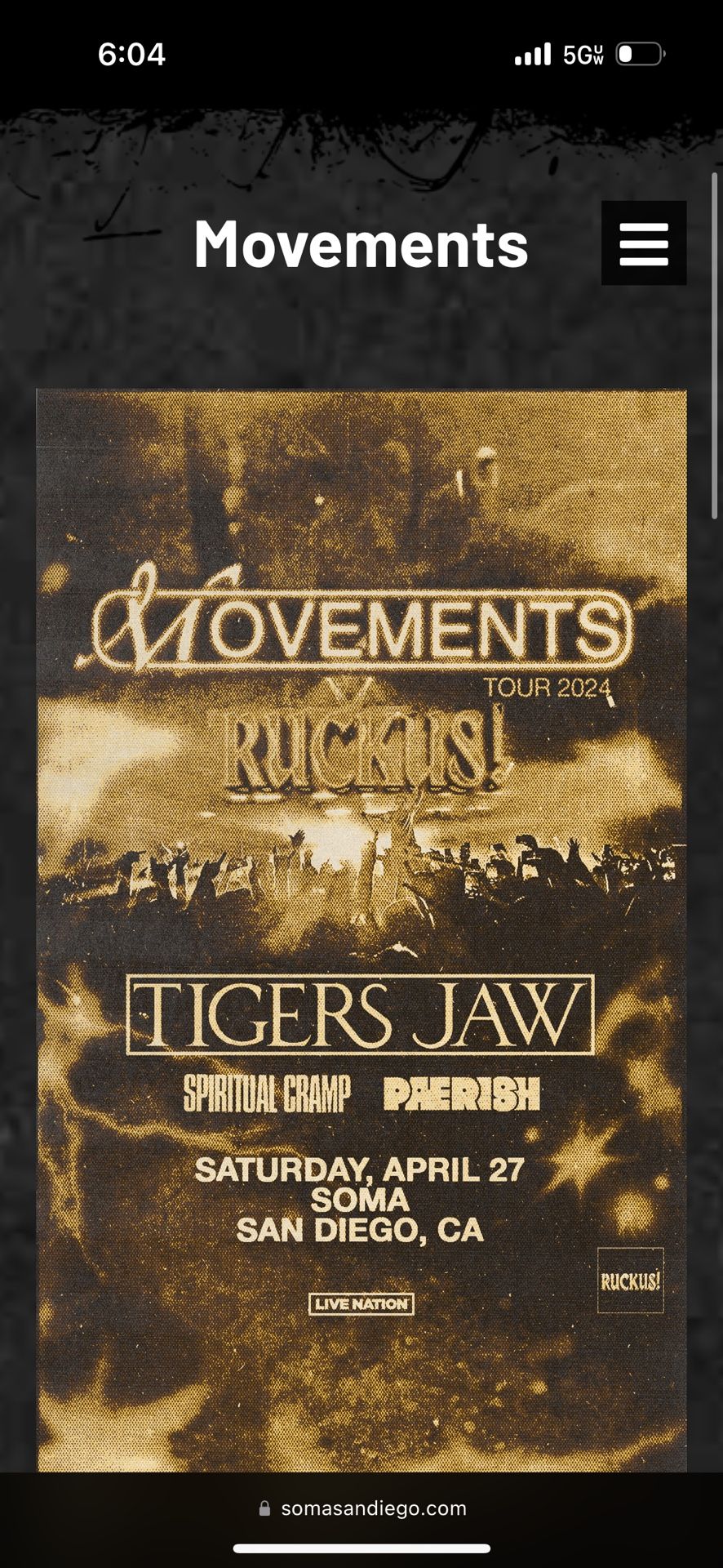 Two Tickets To Movements Soma San Diego