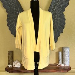 Zara Knit Open Front 3/4 sleeve Cardigan Sweater 