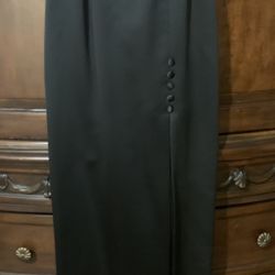 Ankle Length Black Skirt With Slit
