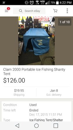 Clam 2000 ice fishing tent