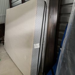Queen Size Matress And Brown Headboard 