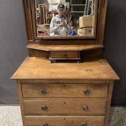 English Imported Antique Early 1900’s Peppercorn Brothers Dresser With Mirror 