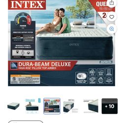 Intex 24" Queen Dream Lux Pillow Top Dura-Beam Airbed Mattress with Built-in Pump