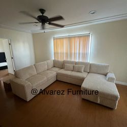 Corduroy Sectional Sleeper Pull Out Bed With Storage 