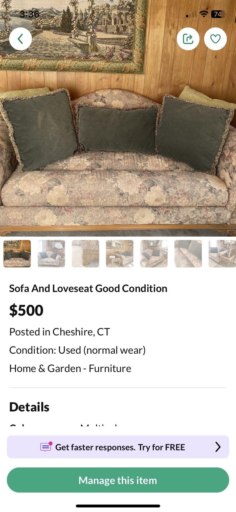 Sofa And Loveseat Good Conditions 