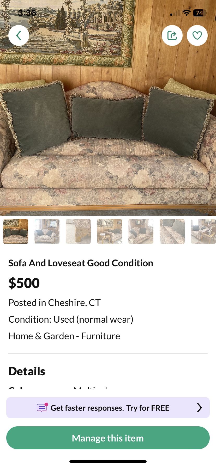 Sofa And Loveseat Good Conditions