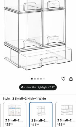 New Vtopmart Stackable Storage Drawers Set of 5, Clear Plastic Organizer Bins for Baby Bottle, Beauty Supplies Storage, Ideal for Kichen Countertop, V