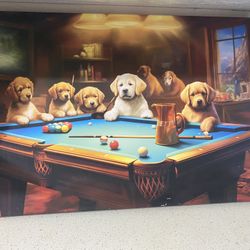 Canvas Decor ( Labrador’s Playing Pool )