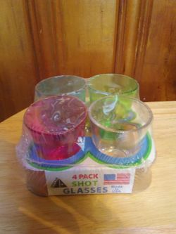 4 Pack Plastic Shot Glasses
