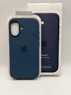 Apple iPhone 17 Silicone Case with MagSafe Camera Control Anchor Blue