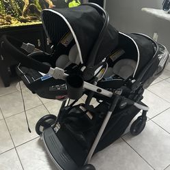 Graco Double Stroller With Car Seats 