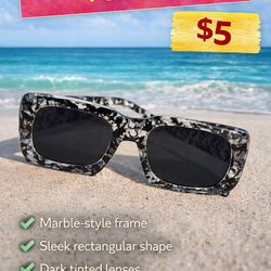 Trendy Marble Frame Sunglasses – Dark Lenses – $5