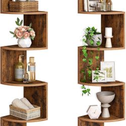 Set of 2 Floating Corner Shelves 