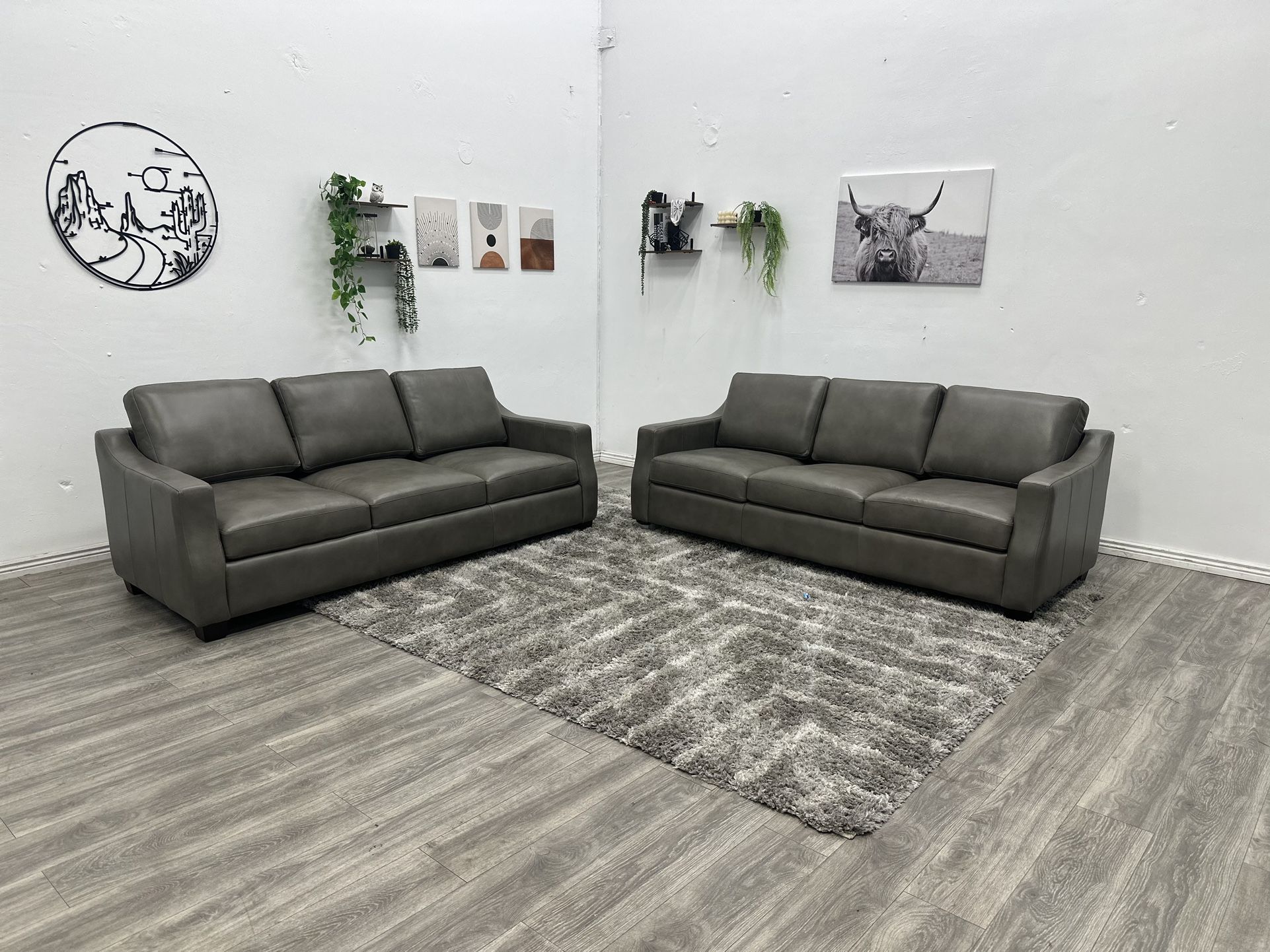 Leather Couch Set - Free Delivery