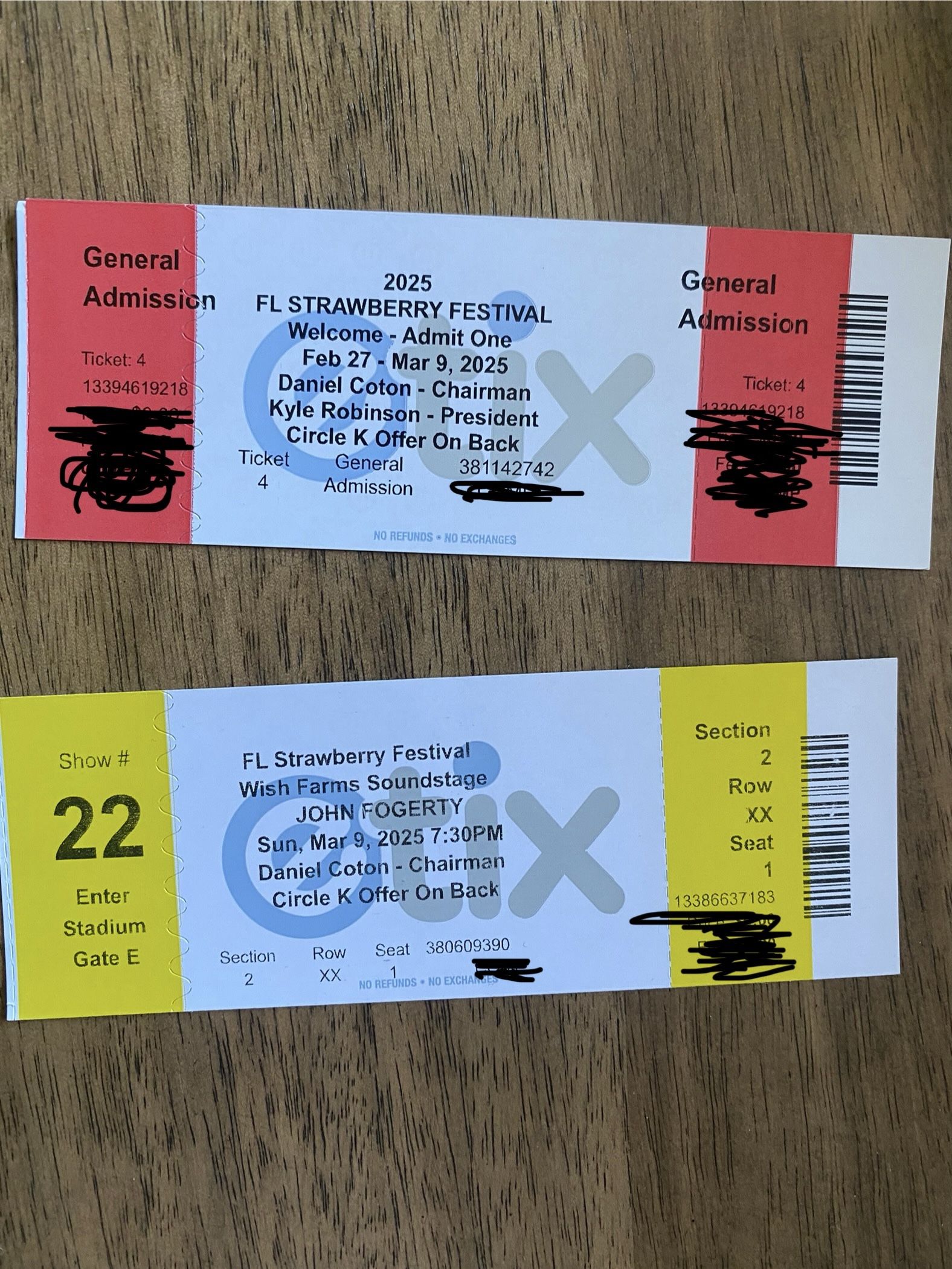 4 Tickets For John Fogerty Includes General Admission To Strawberry Fest